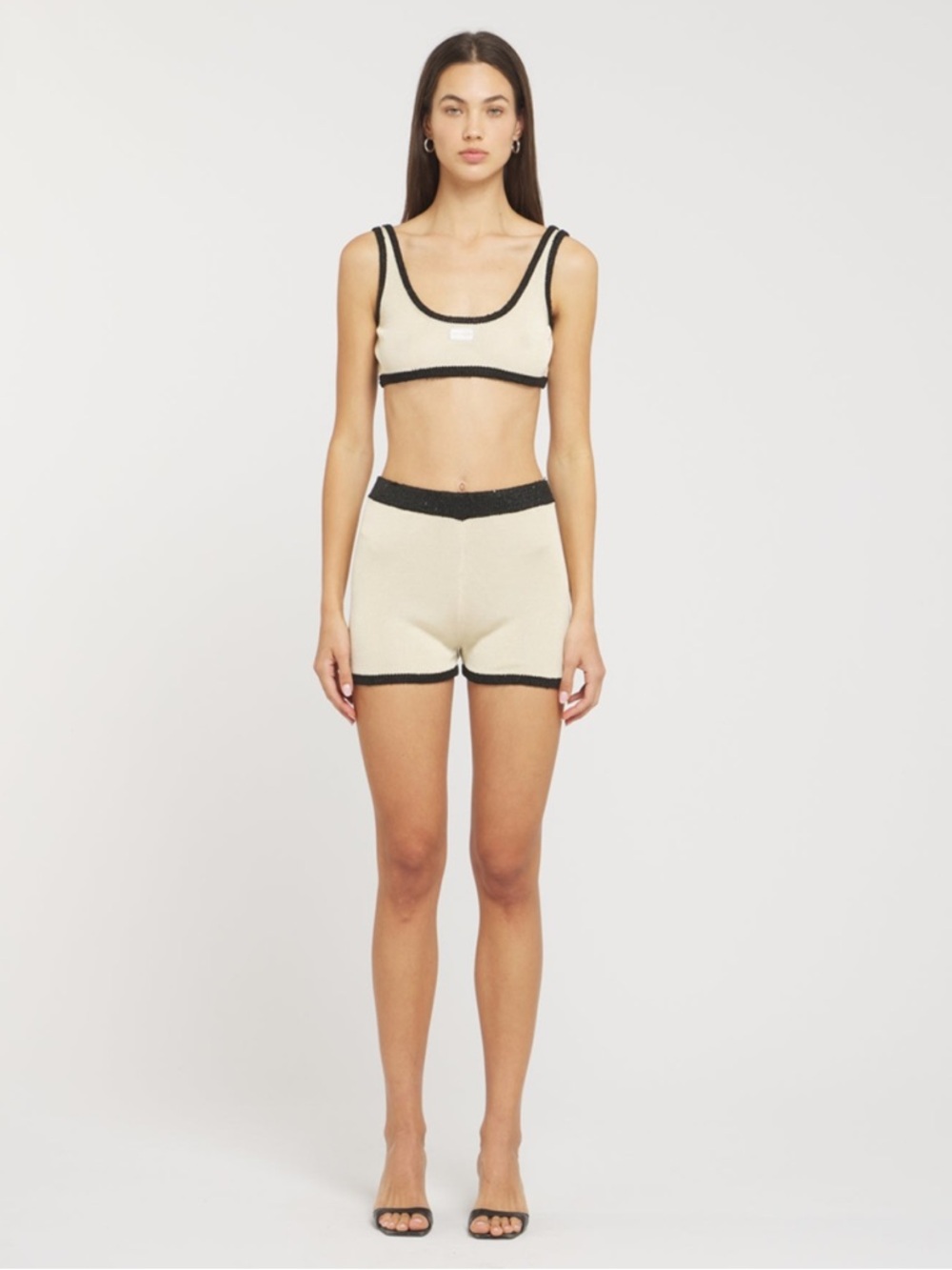 NWT Asta Resort Naomi Contrast 2 piece Set - Champagne/Black (Size S)